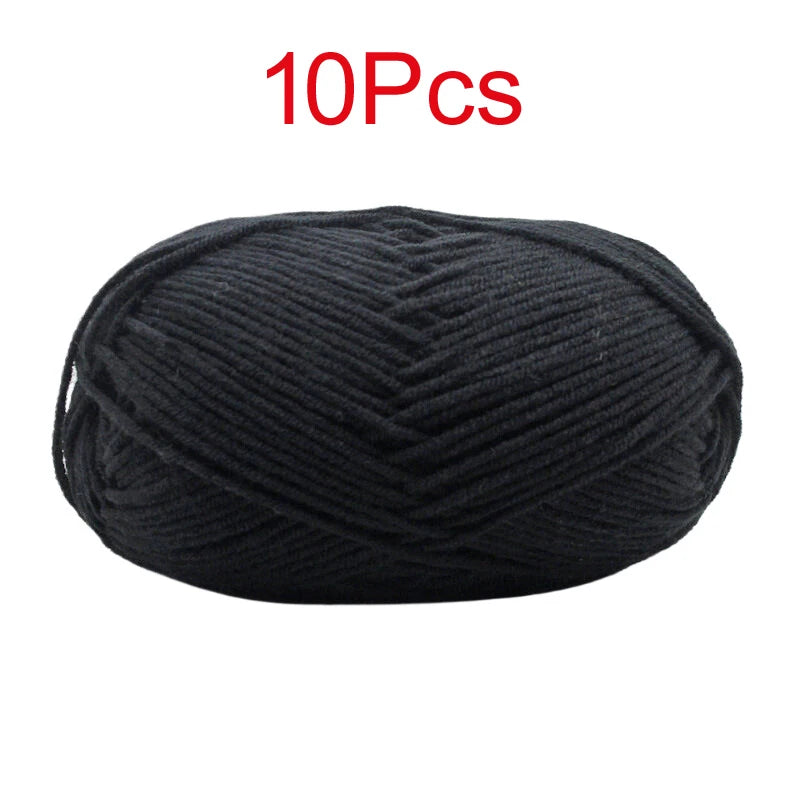 10 Pieces Multi Color Cotton Knitting Yarn Soft Warm Crocheting Yarn for Hand Knit Sweaters Hats Scarves Blankets Amigurumi