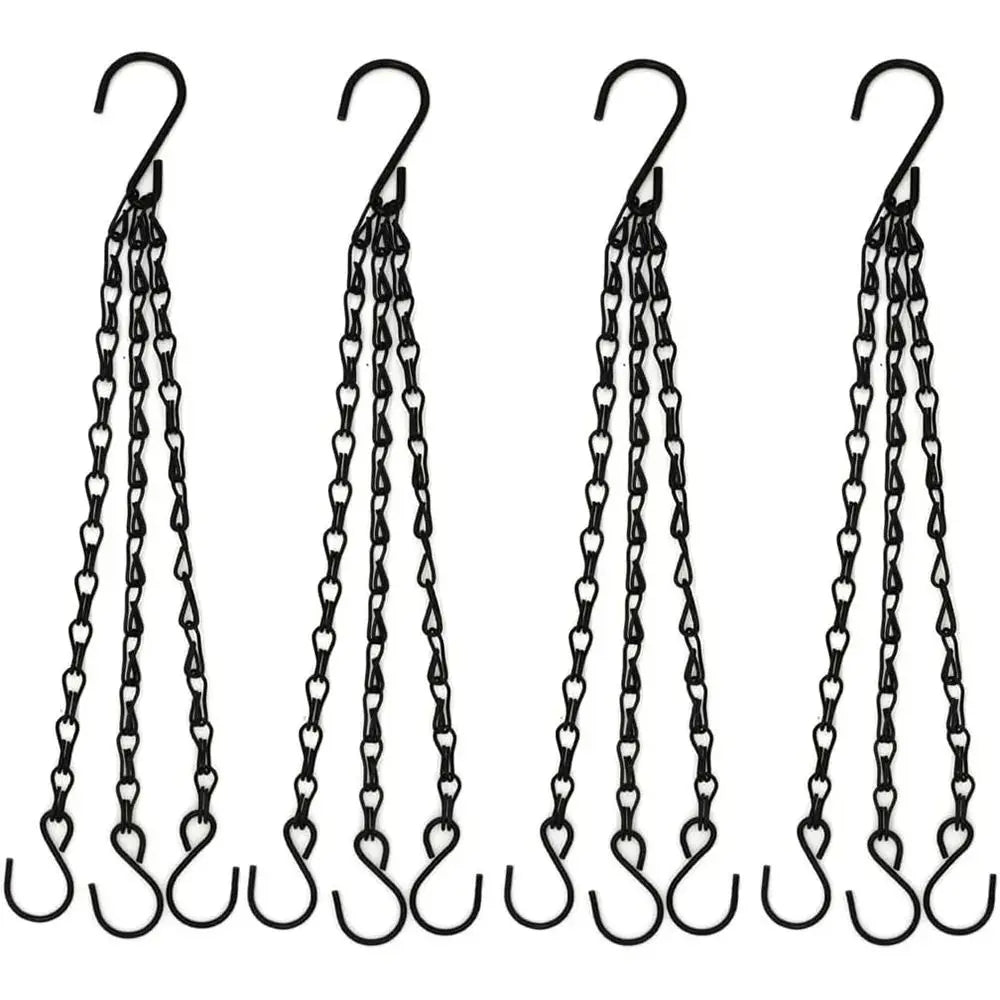 40cm Imitation Rattan Hanging Basket Flower Pot Chain With 3 Hooks Basin Hydroponic Plants Plant Grow Basin Home Garden Decor