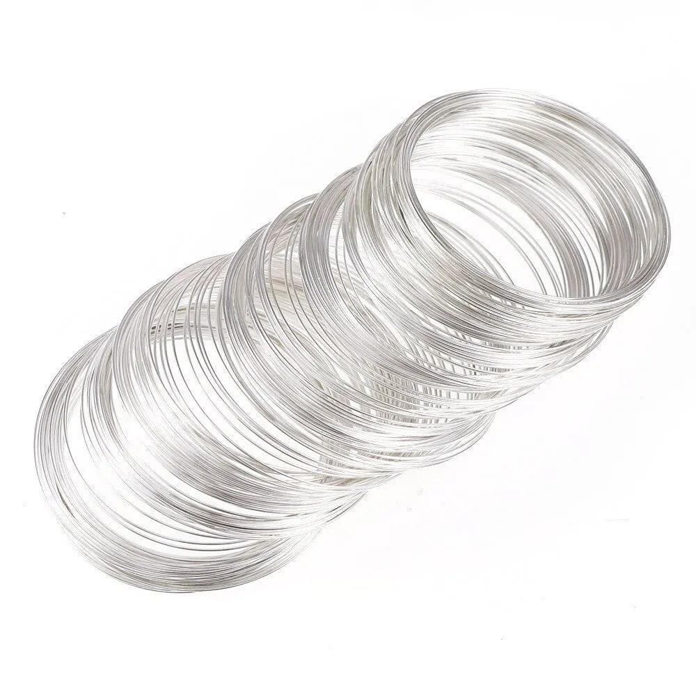 100pcs Loops Jewelry Wire Memory Beading Wire Cuff Bangle Bracelet For Jewelry Making Bracelet Necklace DIY Crafts Making