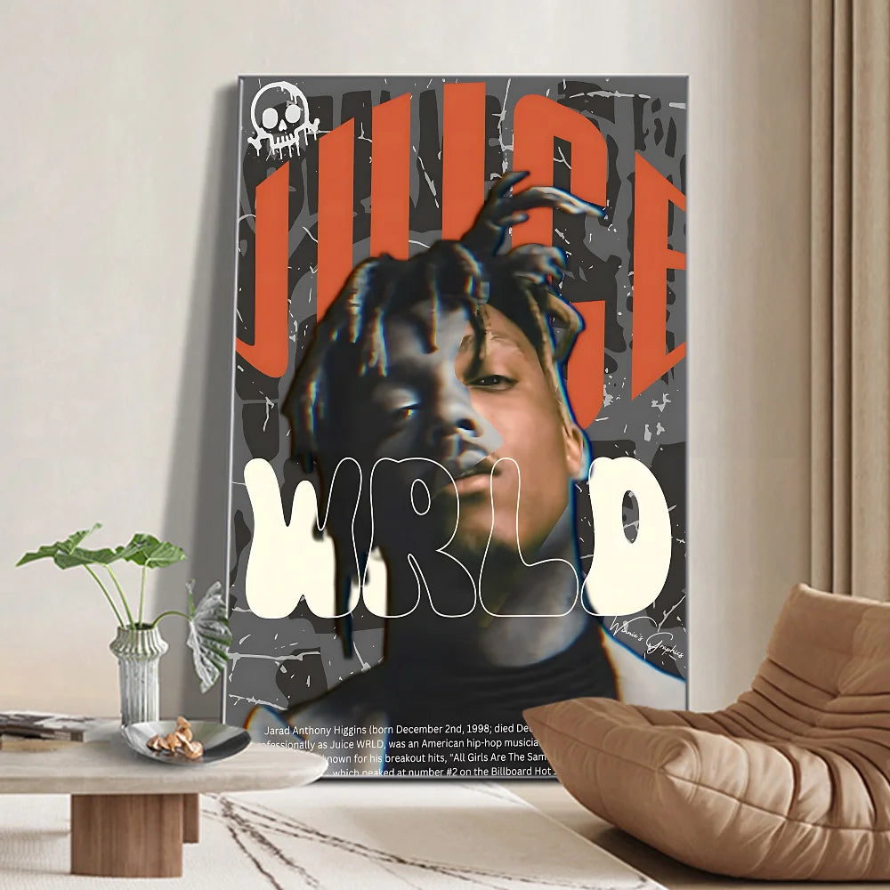 Hip-hop Juice WRLD Poster Prints Wall Sticker Painting Bedroom Living Room Decoration Office Home Self Adhesive