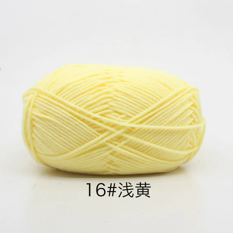 4ply Milk Cotton Knitting Yarn Set for Crochet Crafts and DIY Projects