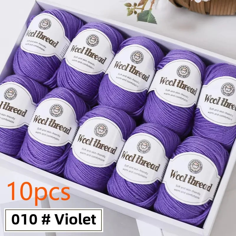 10 Pieces Australian Wool Yarn Soft and Warm Easy to Knit Sweaters Scarves DIY Knitwear