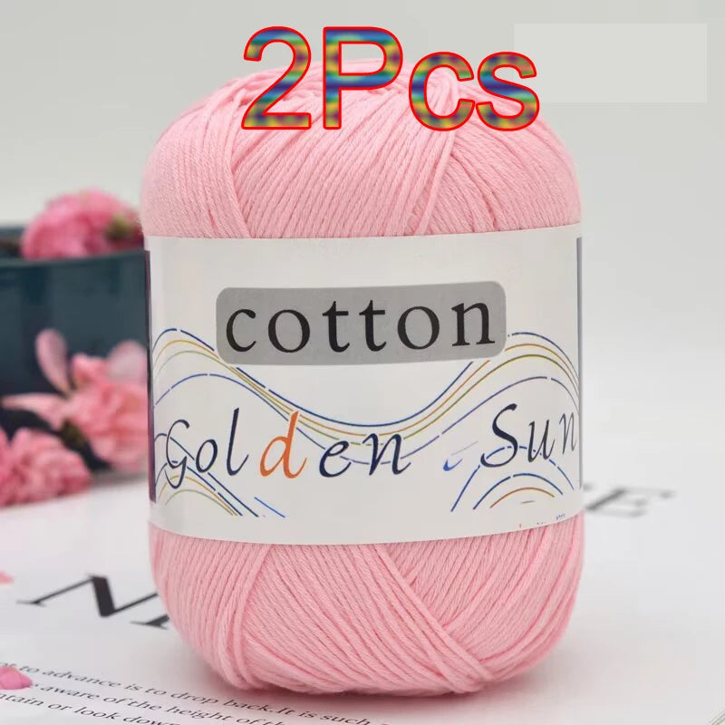 100% Cotton Yarn for Hand Knitting Soft Crochet Yarn Pack of 2 for Sweaters Blankets Hats Amigurumi Dolls and Bags