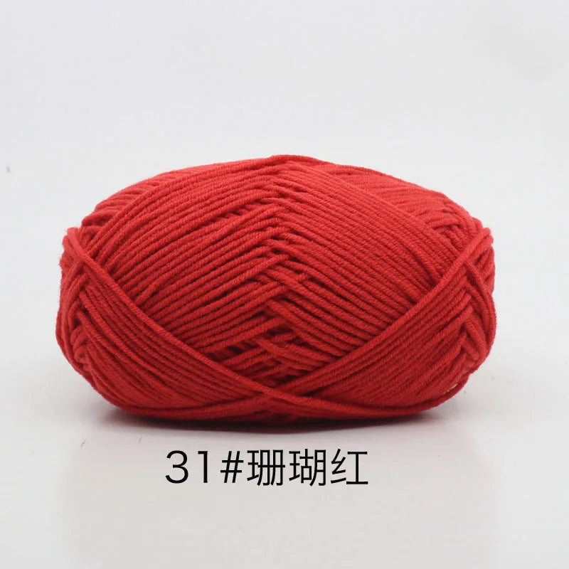 4ply Milk Cotton Knitting Yarn Set for Crochet Crafts and DIY Projects