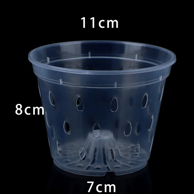 5 Pcs Transparent Orchid Pot Root Control Plastic Orchid Pots With Holes Breathable Plant Growth Container Garden Supplies