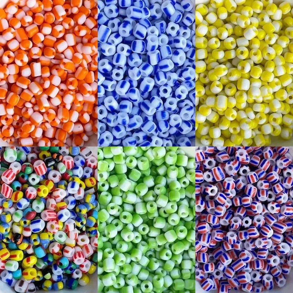 10g Czech Glass Seed Beads Charm Stripe Colorful Crystal for Jewelry Making DIY Handmade Bracelet Nacklace Earrings Beading
