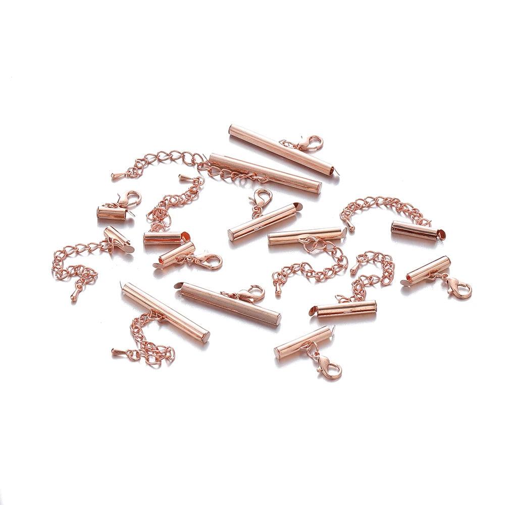 10Sets/Lot 10-40mm Lobster Clasps Hooks Extending Chain Bracelet End Connectors Slider Clasp For DIY Jewelry Making Finding