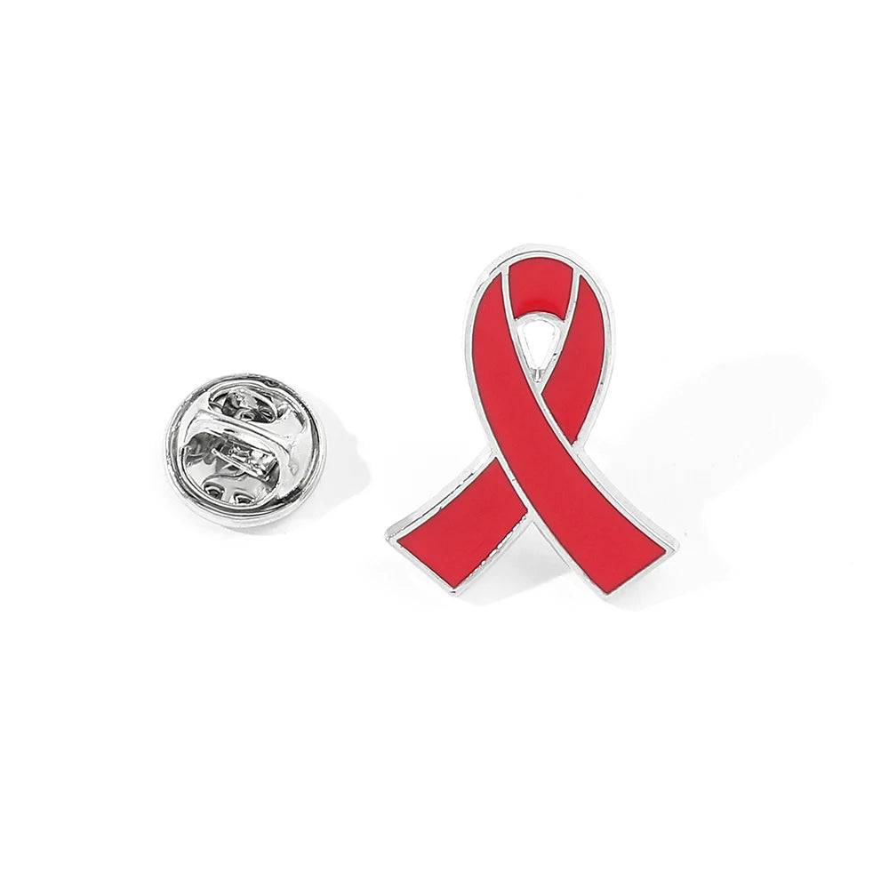 Fashion Red Ribbon Brooch Bowtie Tie Metal Enamel Badge Clothing Backpack Lapel Pin Jewelry Accessories Gifts