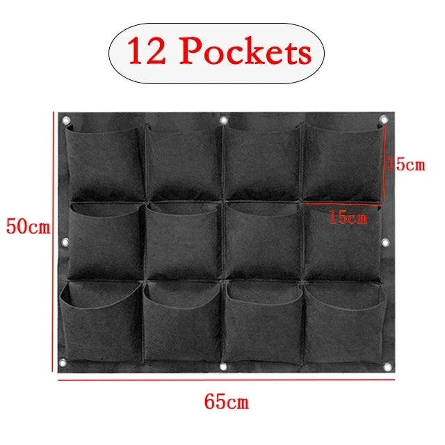 Green Plant Growing Bag Big Size Pockets Planter Vertical Garden Vegetable Living Growing Bags Flowers Supply Garden Planter Bag