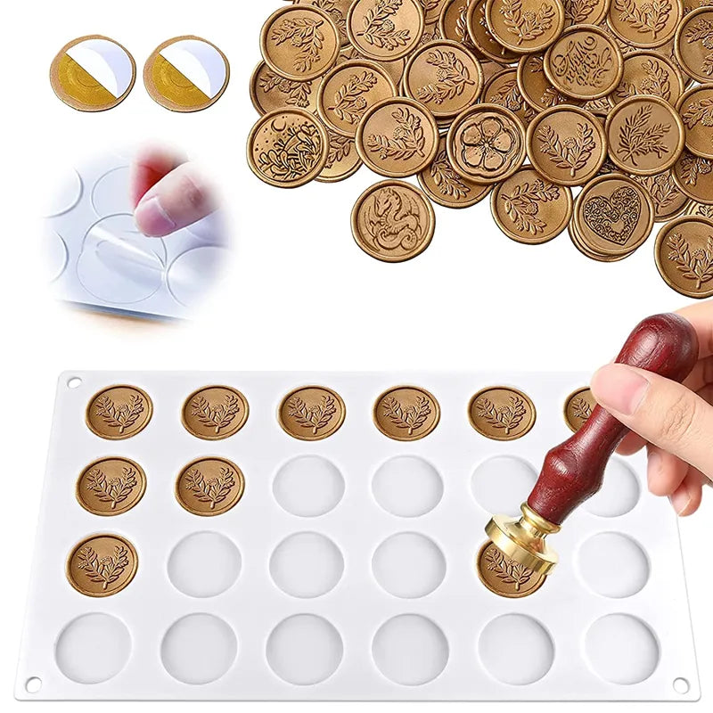 New 24/12/4 Cavity Wax Seal Stamp Mold Silicone Pad Mat DIY Craft Wax Sealing Mat Tool Scrapbooking Gift Package Invitation Card