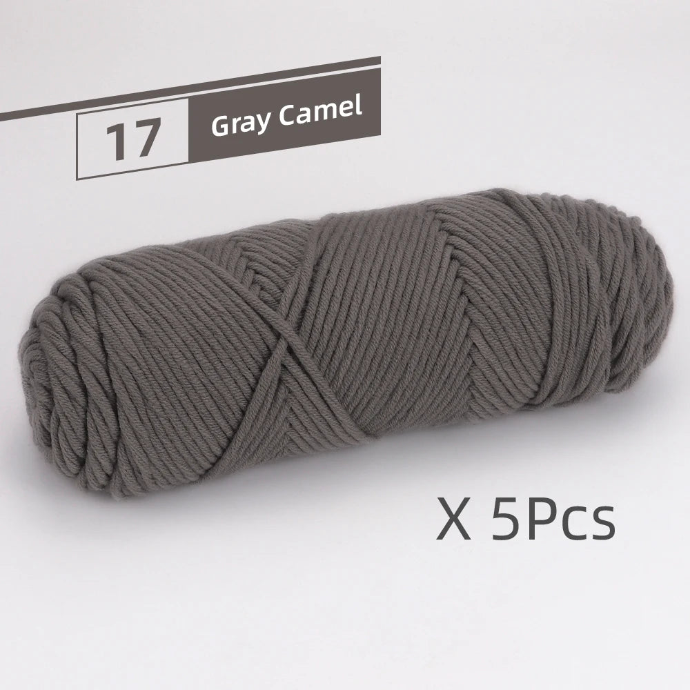 5 Pcs Cotton Select Yarn 17.63oz Light Worsted Thick Yarn For Knitting Baby Wool Crochet Scarf Coat Sweater Weave Thread
