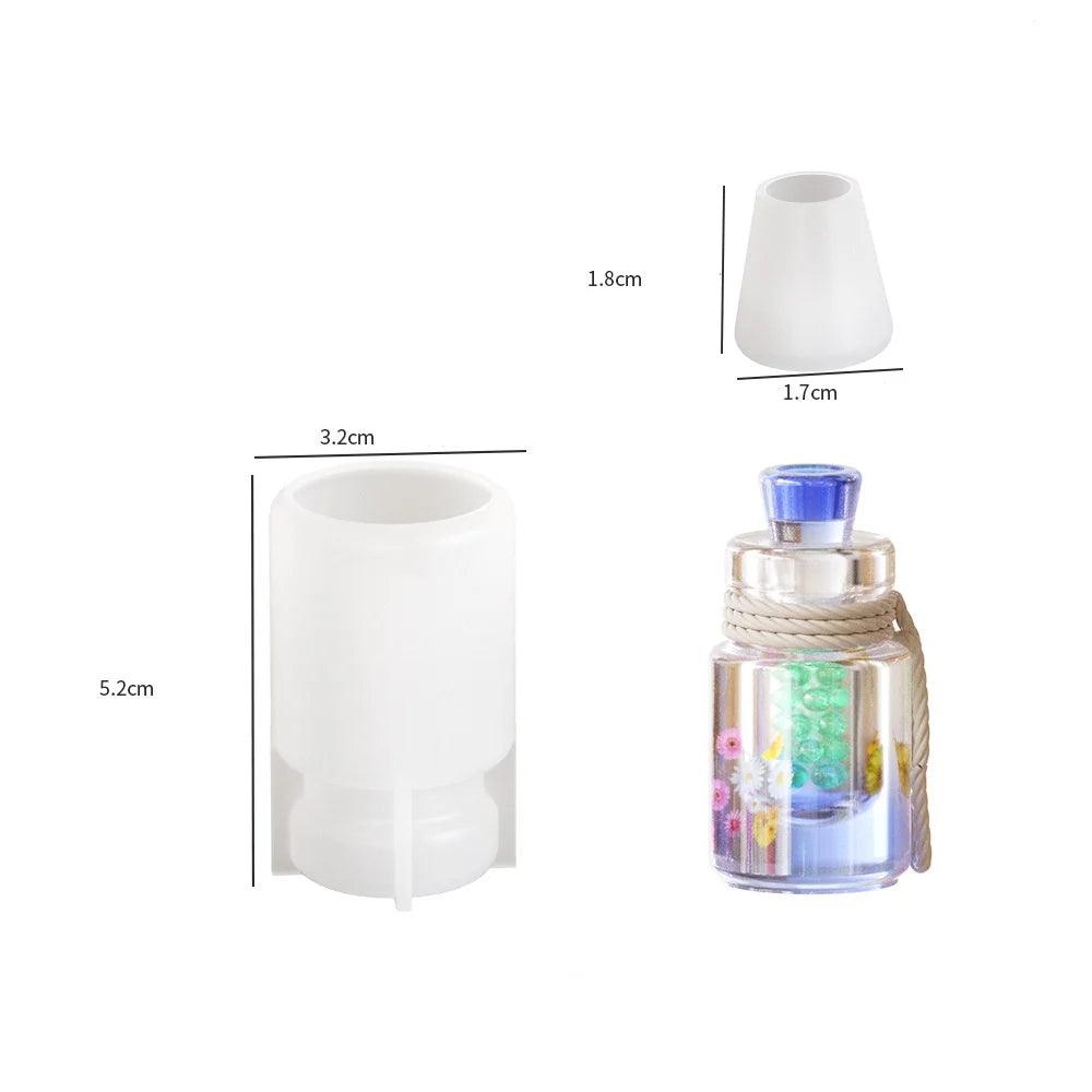 DIY Epoxy Resin Drift Bottle Mold Heart Shaped Wishing Bottle Light Bulb Night Light Aromatherapy Bottle Quicksand Silicone Mold
