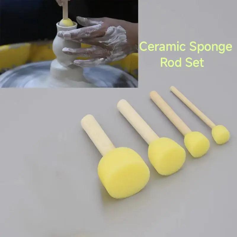 30PCS Ceramic Sponge Rod Sets Water Absorbing Sculpture Bloom Pottery Tools DIY Crafts Hand tool Making clay Shaping Accessories