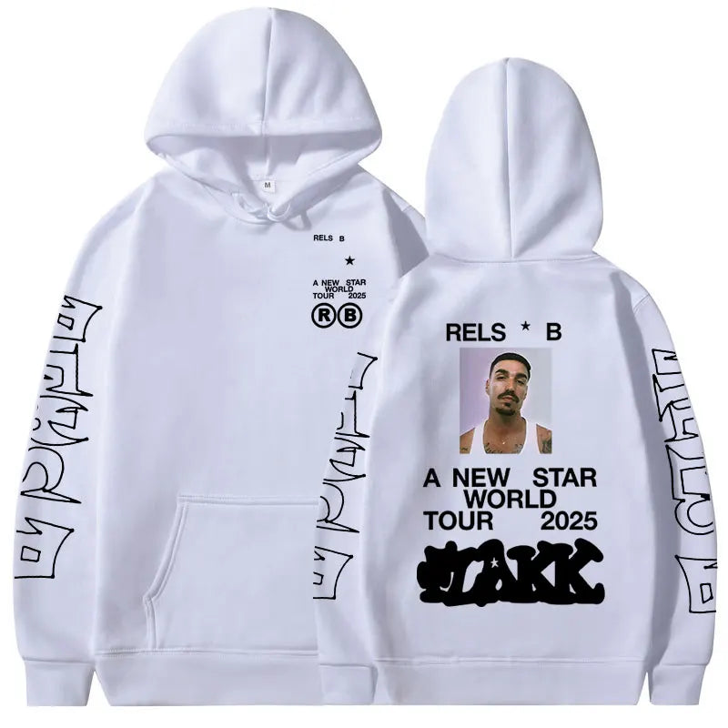 Rapper Rels B A New Star World Tour 2025 Hoodies Men Women Clothing Fashion Hip Hop Sweatshirts Oversized Long Sleeve Pullovers