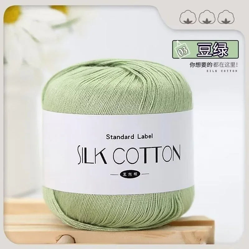 Silk Lace Cotton Milk Crochet Yarn 50g Soft Knitting Thread for Baby Hand Knitting Supplies