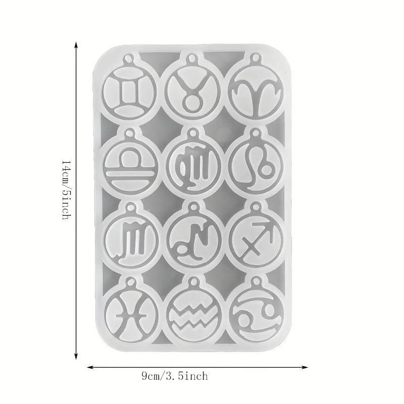 12 Constellation Necklace Bracelet Pendant Pendant Resin Mold DIY Epoxy Silicone Mold Jewelry Making Resin Crafts Casting Molds