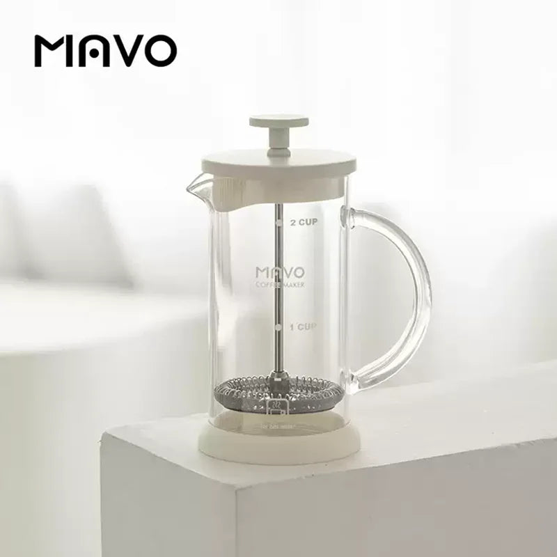 MAVO Portable Manual Glass Milk Frother 450ml