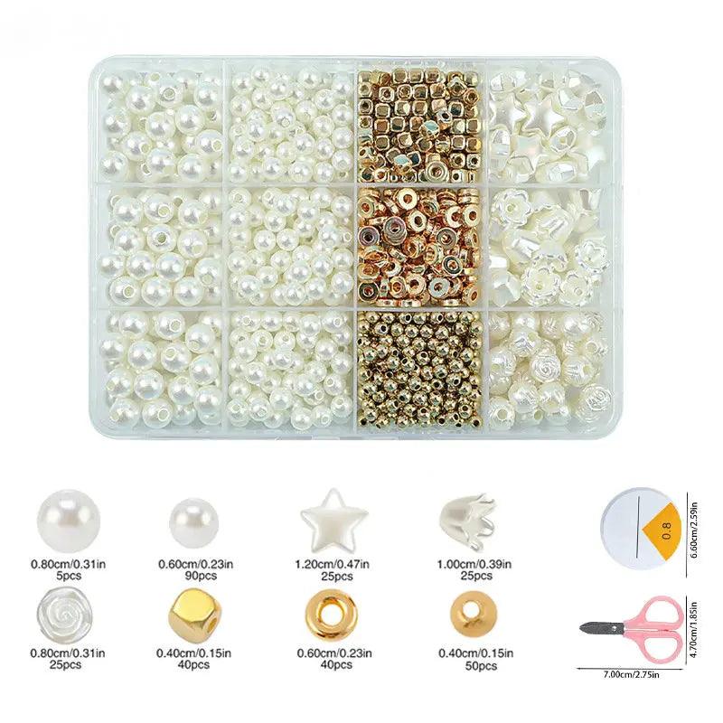 Pearl Beads Bracelets Making Kit Assorted DIY Golden Spacer Beads Acrylic Alphabet CCB Beads Kit For Jewelry Making Supplies