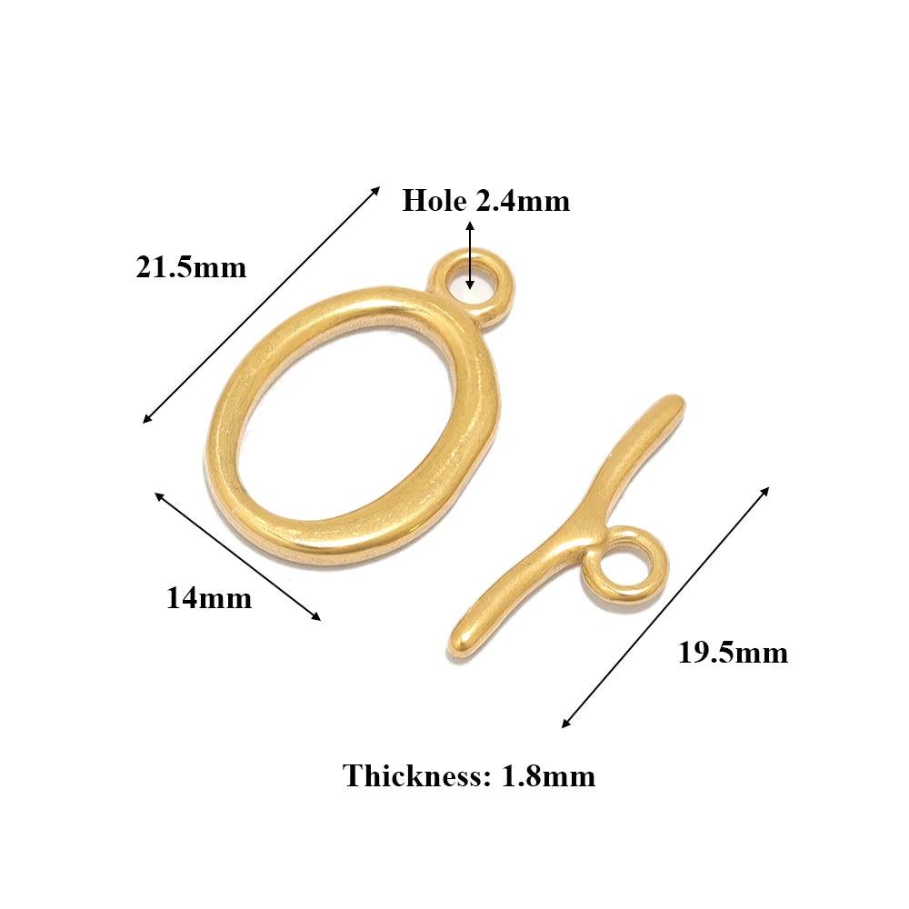 4 Sets Stainless Steel Gold Toggle OT Clasps for DIY Jewelry Making Necklaces Connectors Fasteners Bracelets Hooks Supplies