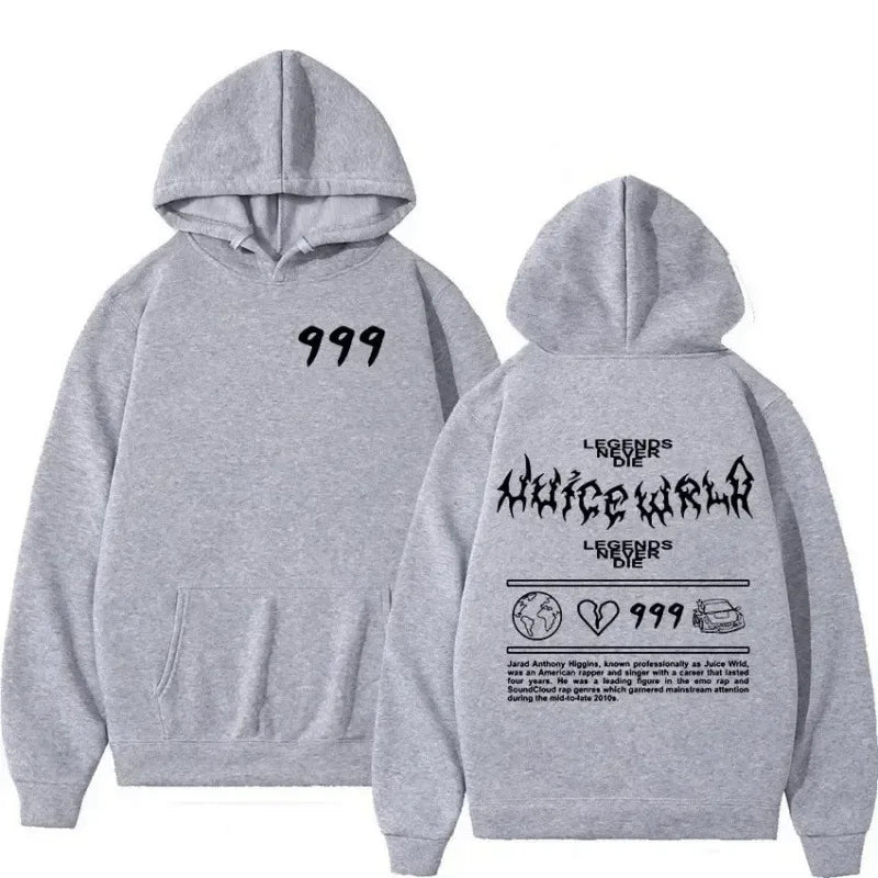 Juice WRLD Hoodies Men Women Hooded Sweatshirts Fashion Hip Hop Casual Pullovers Autumn Boys Girls Black Streetwear Juicewrld