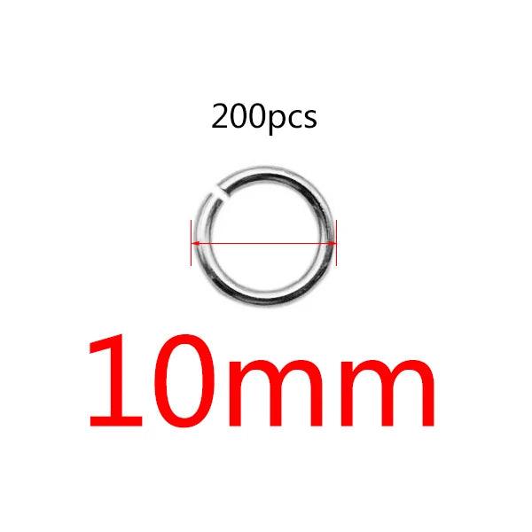 200pcs Stainless Steel Open Jump Rings 3/4/5/6/7/8/10mm Connector Split Rings for DIY Jewelry Making Supplies and Crafts