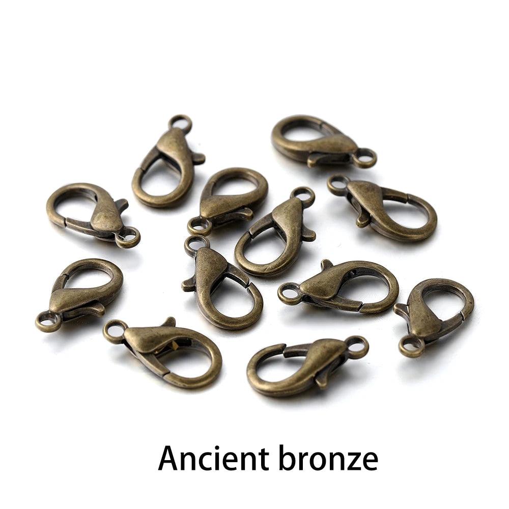100pcs/lot Metal Lobster Clasps for Bracelets Necklaces Hooks Chain Closure Accessories for  DIY Jewelry Making Findings