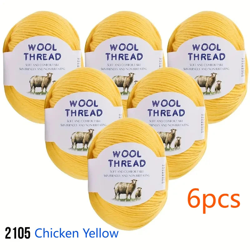 Australian Wool Set Six 300g Soft Colorful Yarn For Knitting