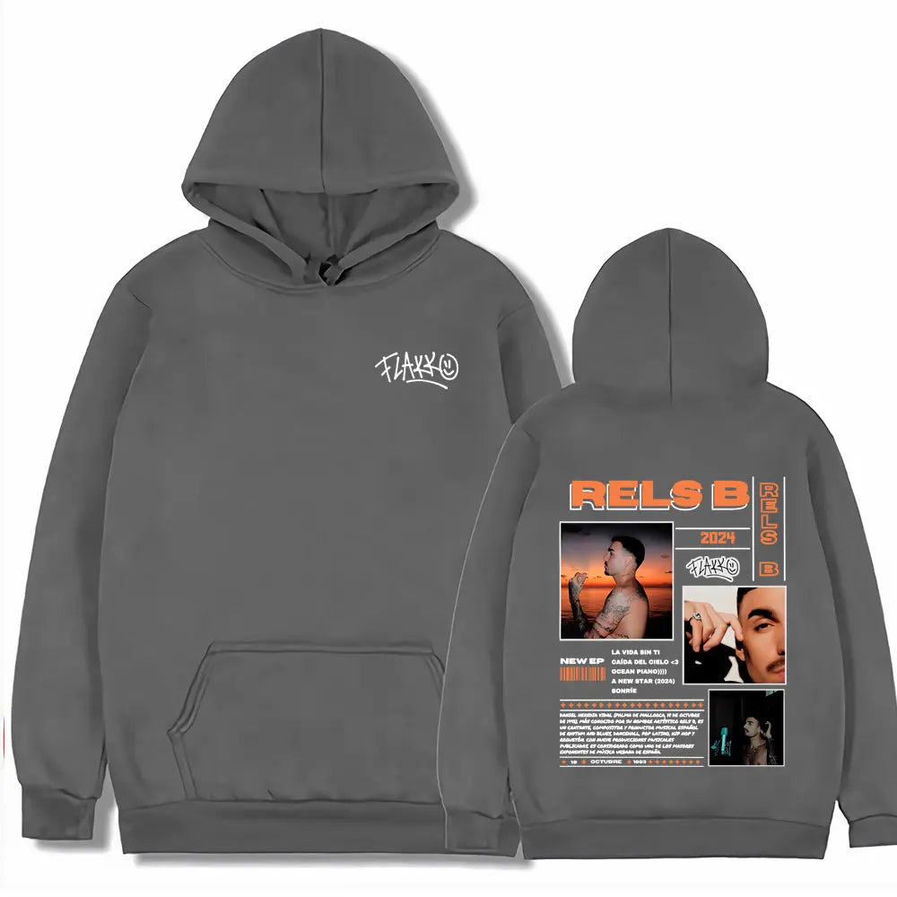 Rels B Skinny Flakk 2025 Tour Merch Hoodie Men Women Tops  High Quality Fashion Male Hip Hop Casual Oversized Hooded Sweatshirt