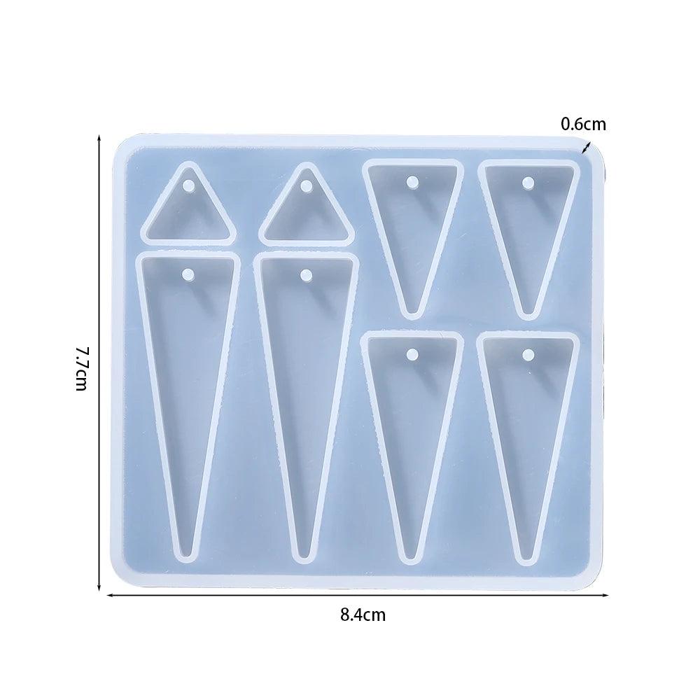 Earring Pendant Epoxy Silicone Mold Geometry Round Triangle Necklace Key Chain Pendant Resin Mold Jewelry Making Accessories