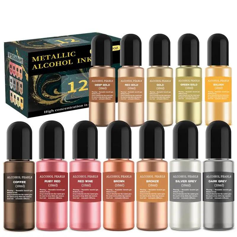 1 Set Resin Pigment Kit Art Ink Alcohol Liquid Colorant Dye DIY Epoxy Resin Mold Jewelry Making Epoxy Color Pigment Set
