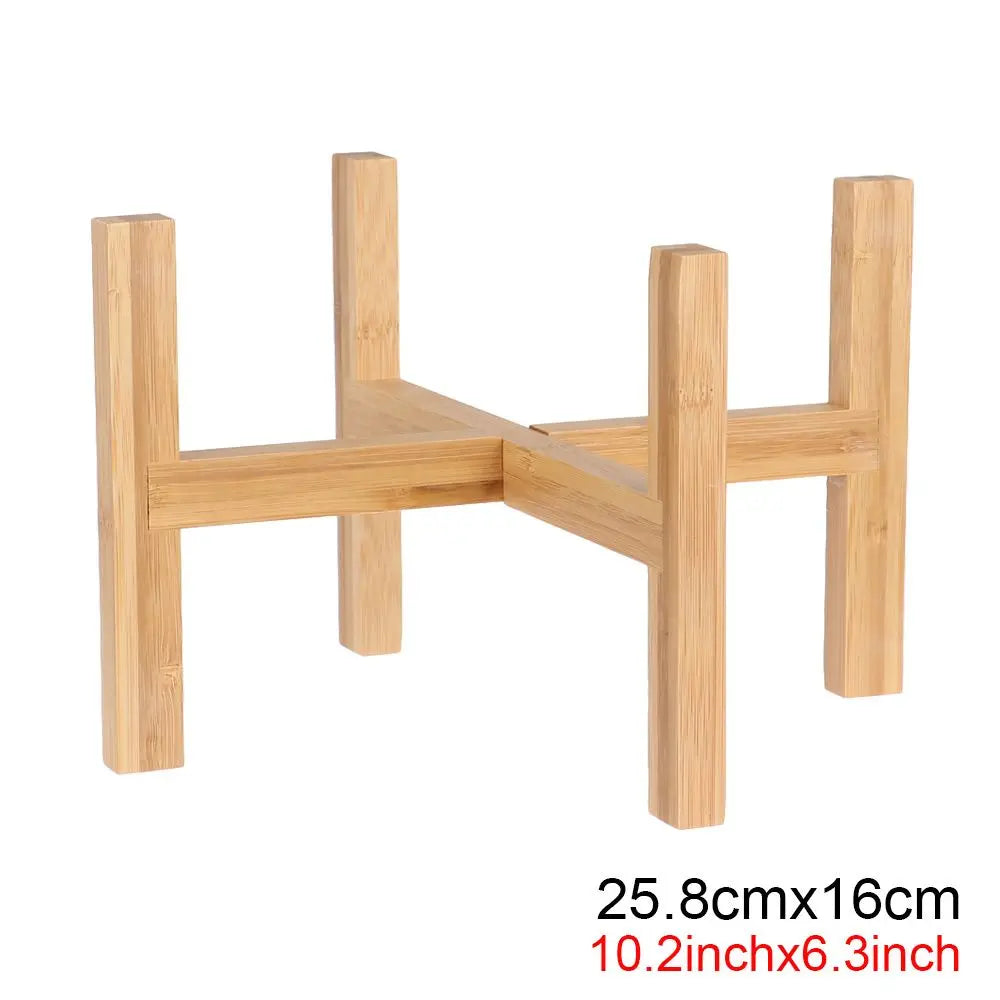 Bamboo Bonsai Display Stand Trays Wood Flowerpot Holder Durable Flower Pot Base Floor-Standing Display Stand Home Decoration