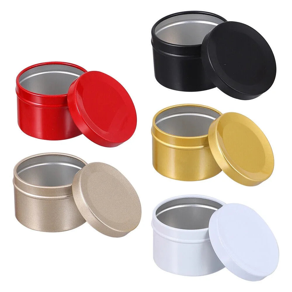 5 Pcs Aromatherapy 50ml Metal Can Metal Tins Scented Candle Cups Christmas Candle Jar Cosmetic Jar