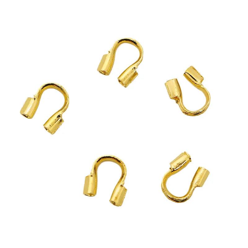 50pcs Stainless Steel Clasps Crimp Beads Covers For Beading Cord Thread Bracelet Hooks Connectors Diy Necklace Jewelry Making