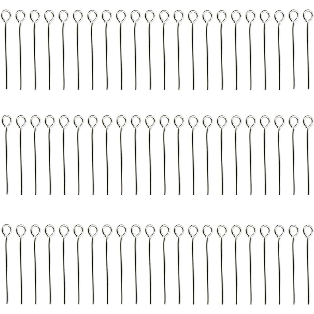200PCS 2.0cm Mini Metal Wire Eyepins Beading Small Open Eye Head Pins Needles Bulk for DIY Craft Bead