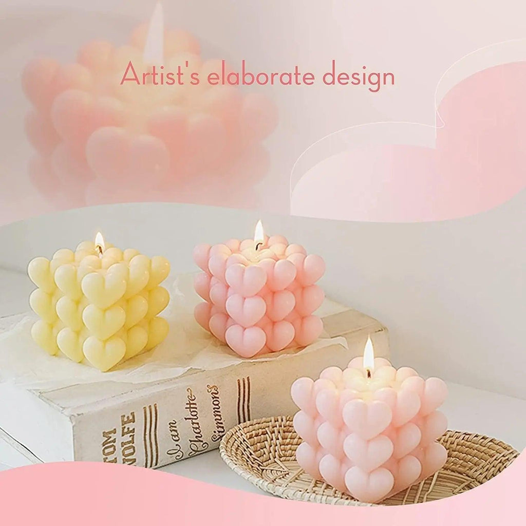 Bubble Candle Molds - Silicone Mold for Candles Making, DIY 3D Moulds for Soy Wax, Beeswax, Scented Candle, Valentine's Day Gift