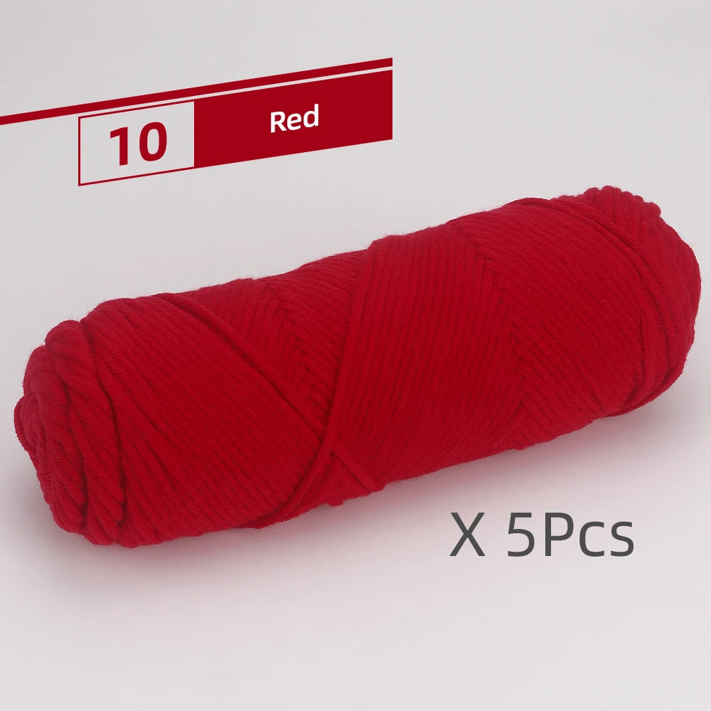 5 Pcs Cotton Select Yarn 17.63oz Light Worsted Thick Yarn For Knitting Baby Wool Crochet Scarf Coat Sweater Weave Thread