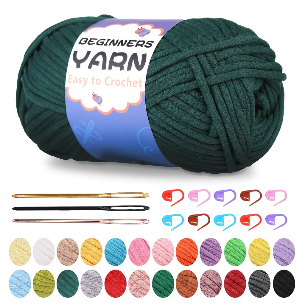 Fenrry 200g Crochet Yarn for Beginners with Stitch Markers