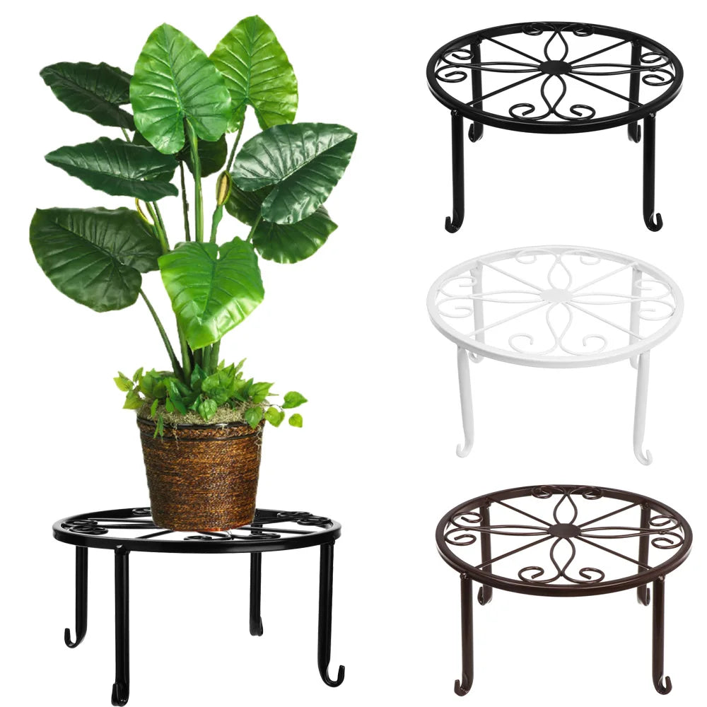 Metal Potted Plant Stands with Saucer for Indoor and Outdoor Plants 9 Inches Flower Pot Planter Holder Flower Pot Stand
