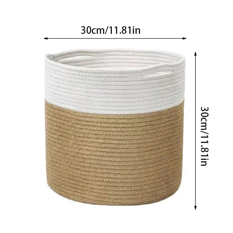 Cotton Rope Plant Basket Large Capacity Hand-Woven Flower Pot Holder Indoor Planter Storage Basket For Store Plants Toys Clothes