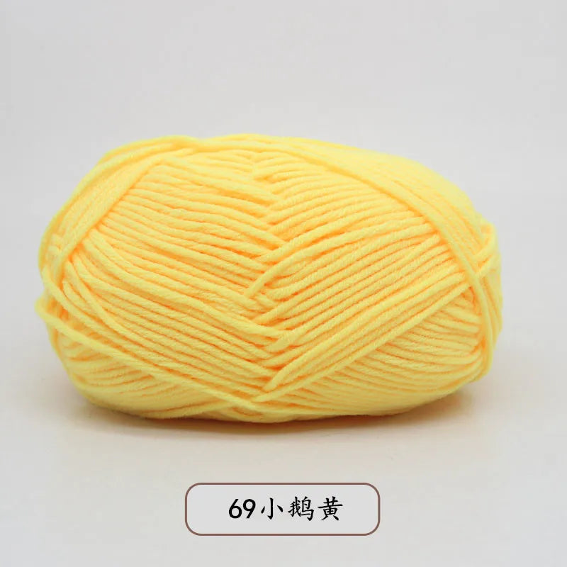 4ply Milk Cotton Knitting Yarn Set for Crochet Crafts and DIY Projects