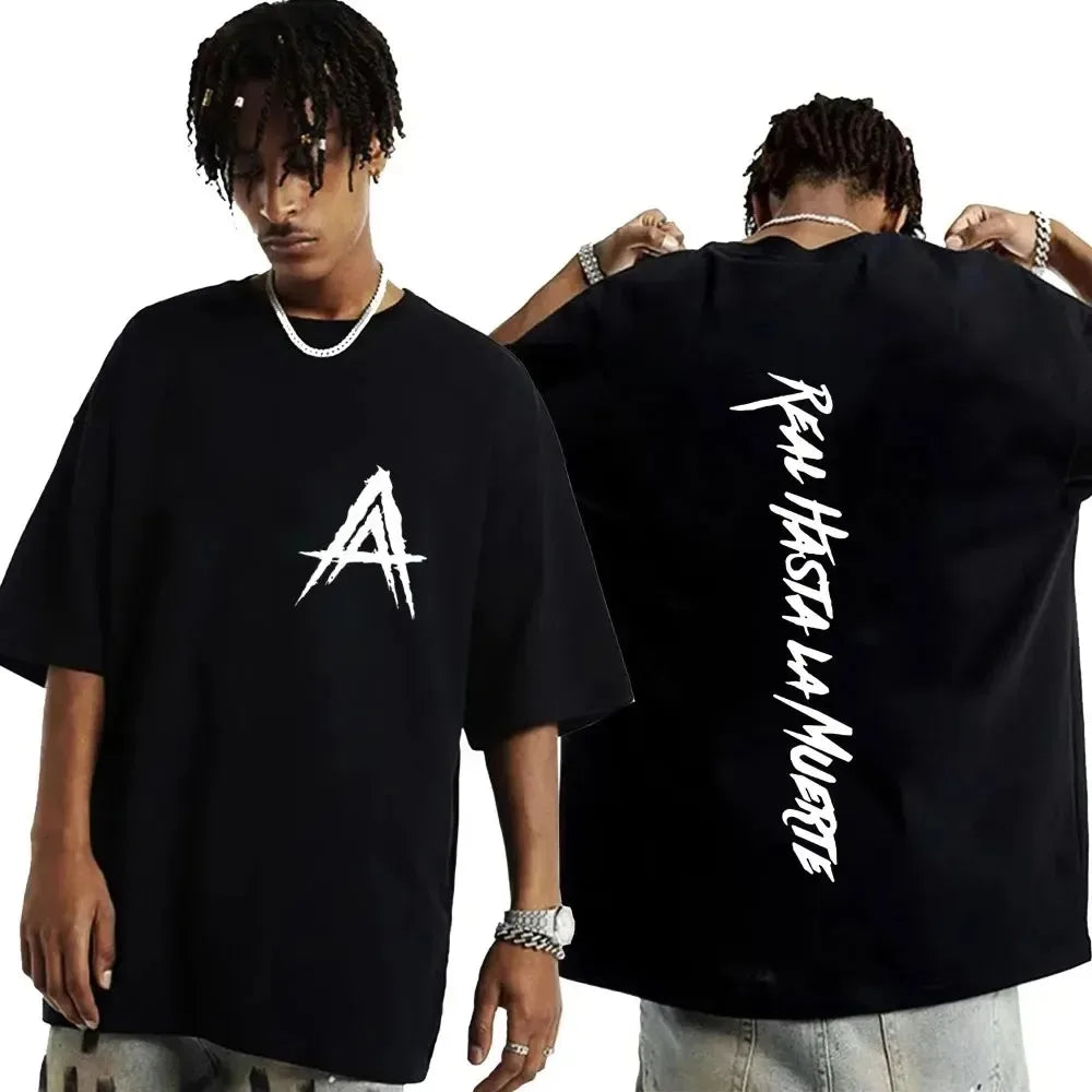 Men Women Oversized Cotton Hip Hop Graphic T Shirt Cool Rapper Style Streetwear Tee