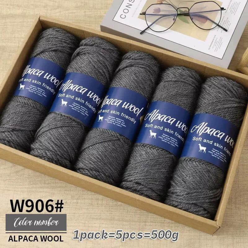 500g Coarse Alpaca Wool Yarn for Hand Woven Sweaters Jackets Scarves and Hats