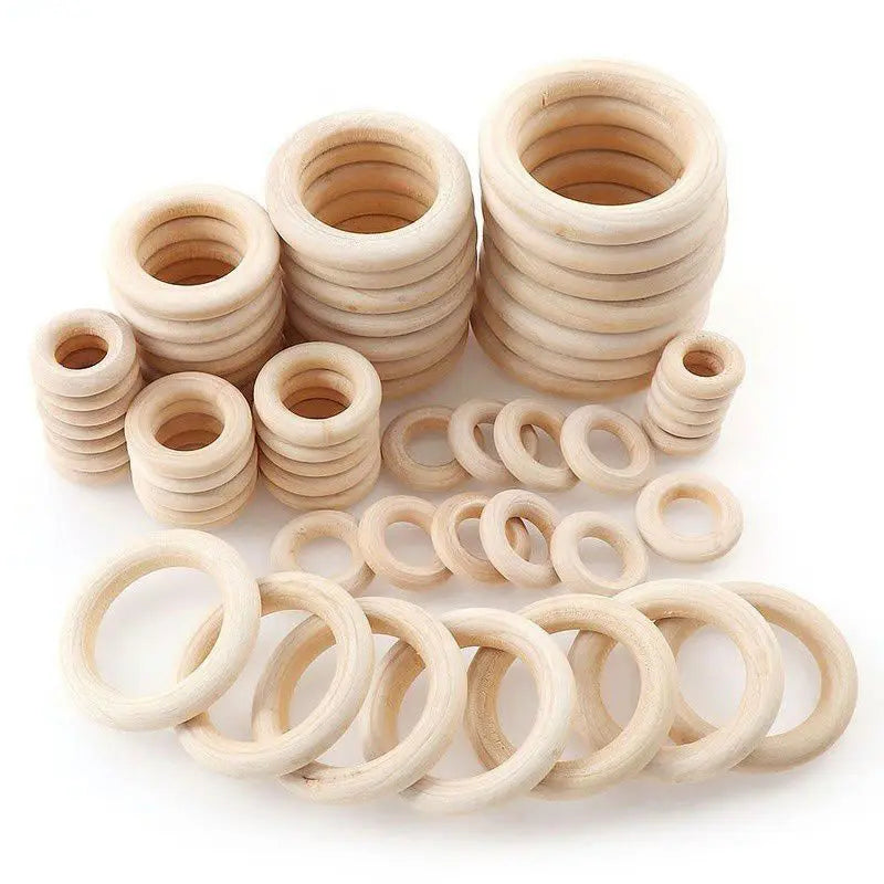 20-120mm Round Wooden Ring Natural Wooden for Home Decor Embellishments DIY Kids Handmade Craft Bracelet Decor Wood Accessories