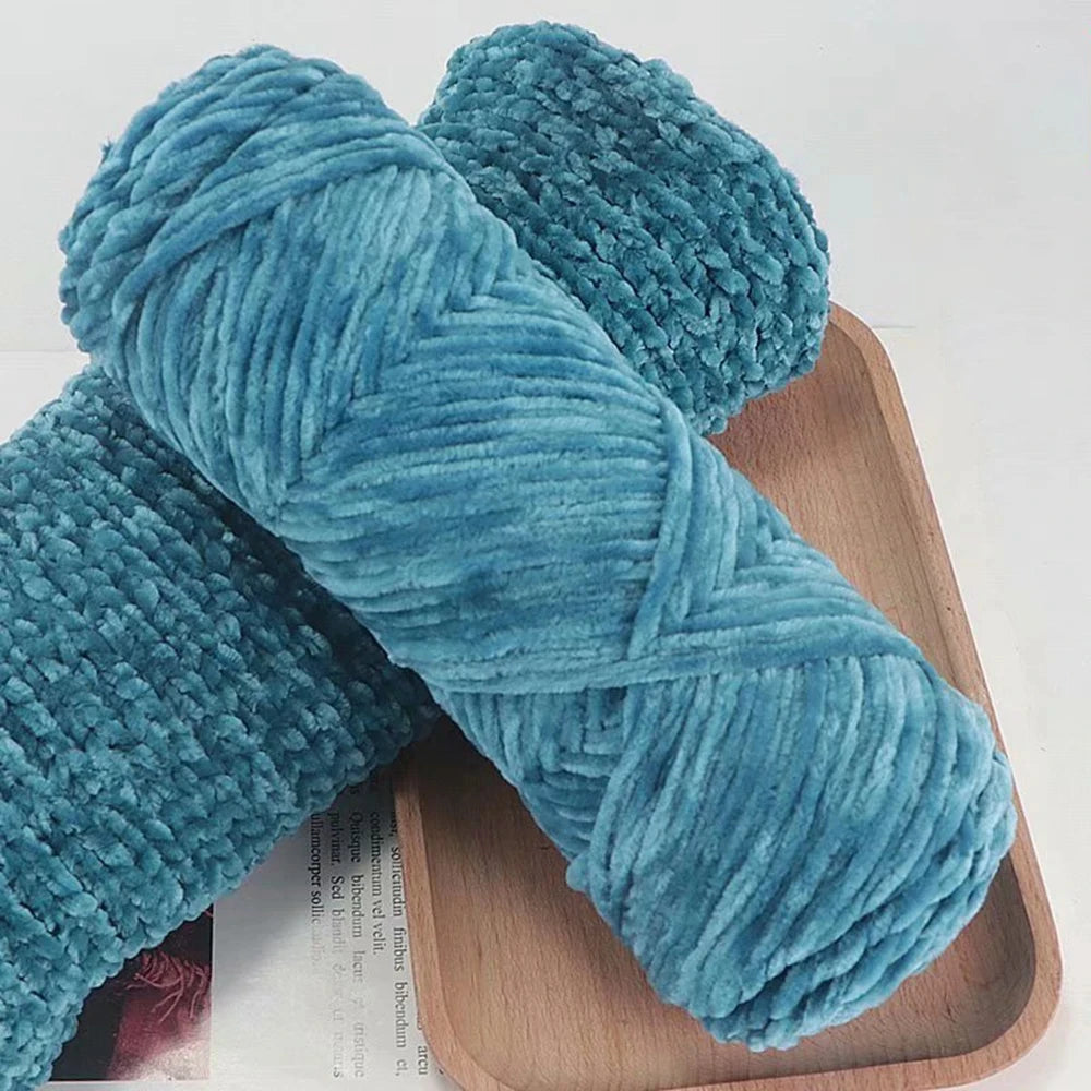 Chenille Soft Velvet Yarn 95g Blended Knitting Wool for Handmade Scarf Coat Baby Blanket and Hat