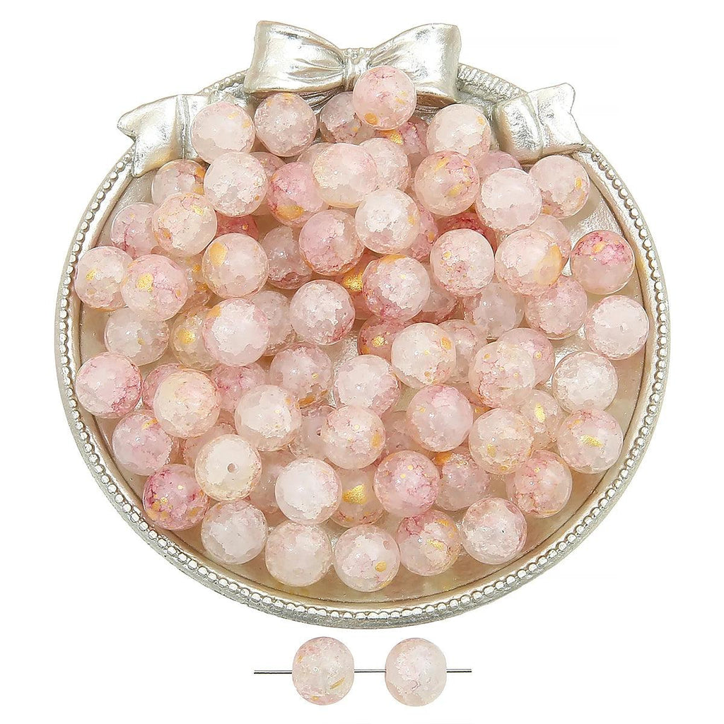 20pcs glass and jade shattered, sprinkled with gold, round beads, and loose beads DIY handmade bracelet, necklace, jewelry acces