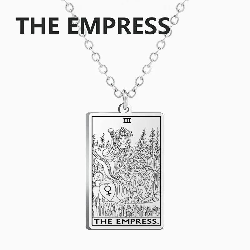 Stainless steel Cassic Tarot Pendant Necklace Major Cigano fortune Telling Necklace Star/Moon/Death Symbol Pendant Accessory