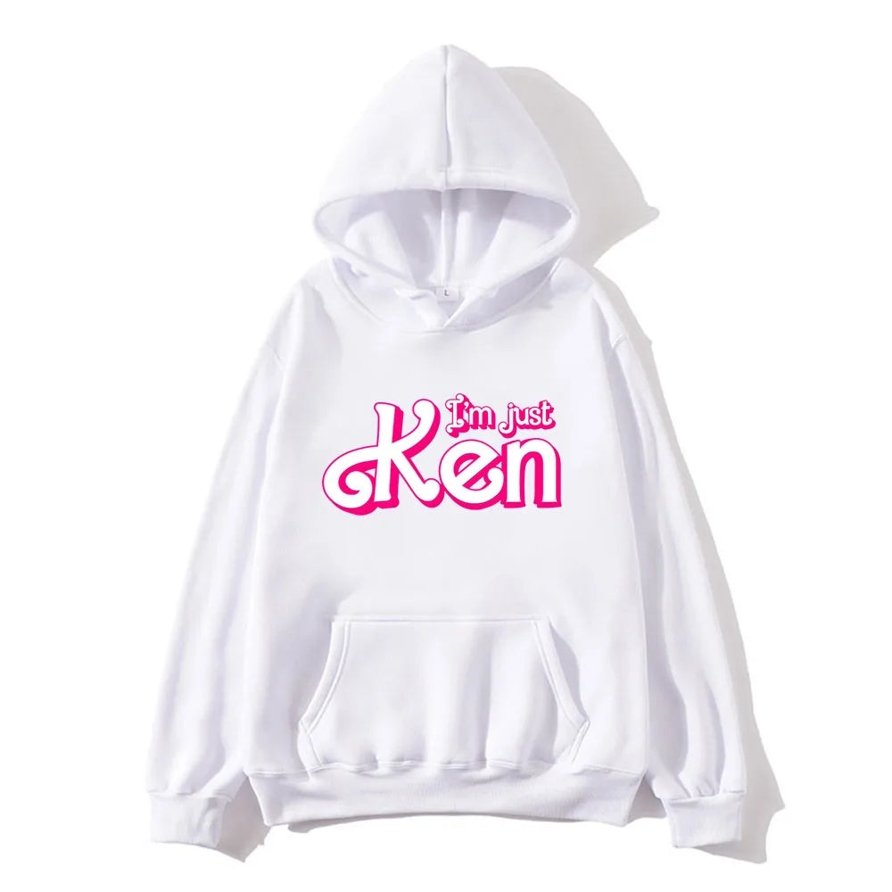 I'm Just Ken RyanGosling Hoodies Long Sleeve Casual Spring Sweatshirts with Pocket Hip Hop Pink Graphic Printing Sudaderas Mens