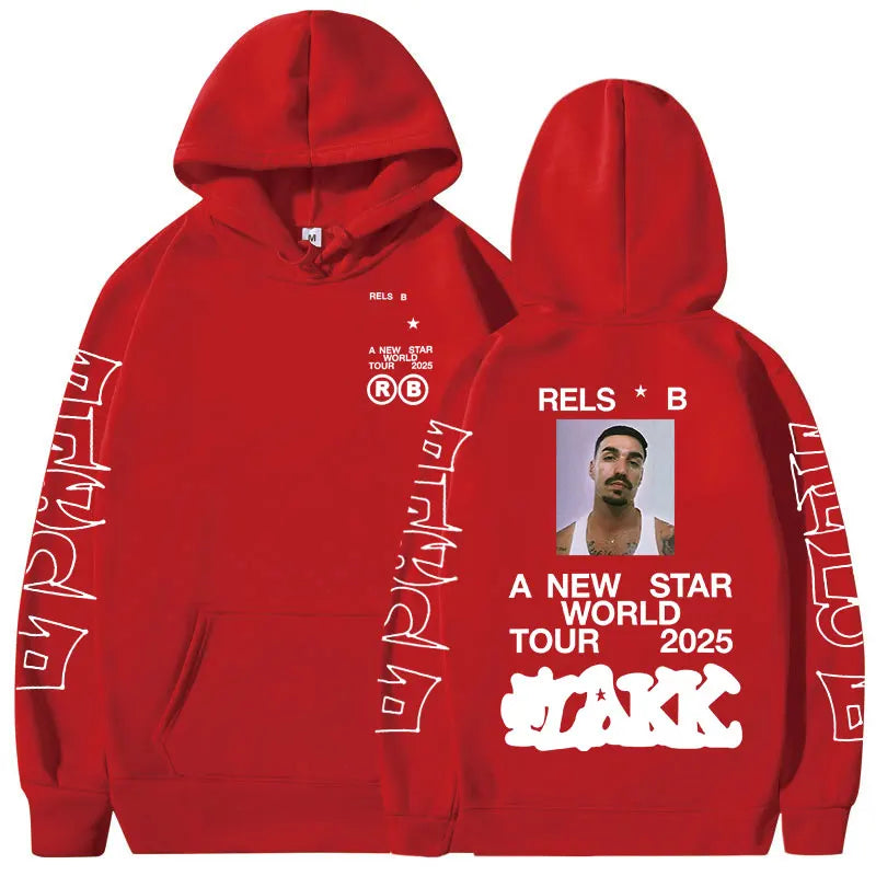 Rapper Rels B A New Star World Tour 2025 Hoodies Men Women Clothing Fashion Hip Hop Sweatshirts Oversized Long Sleeve Pullovers