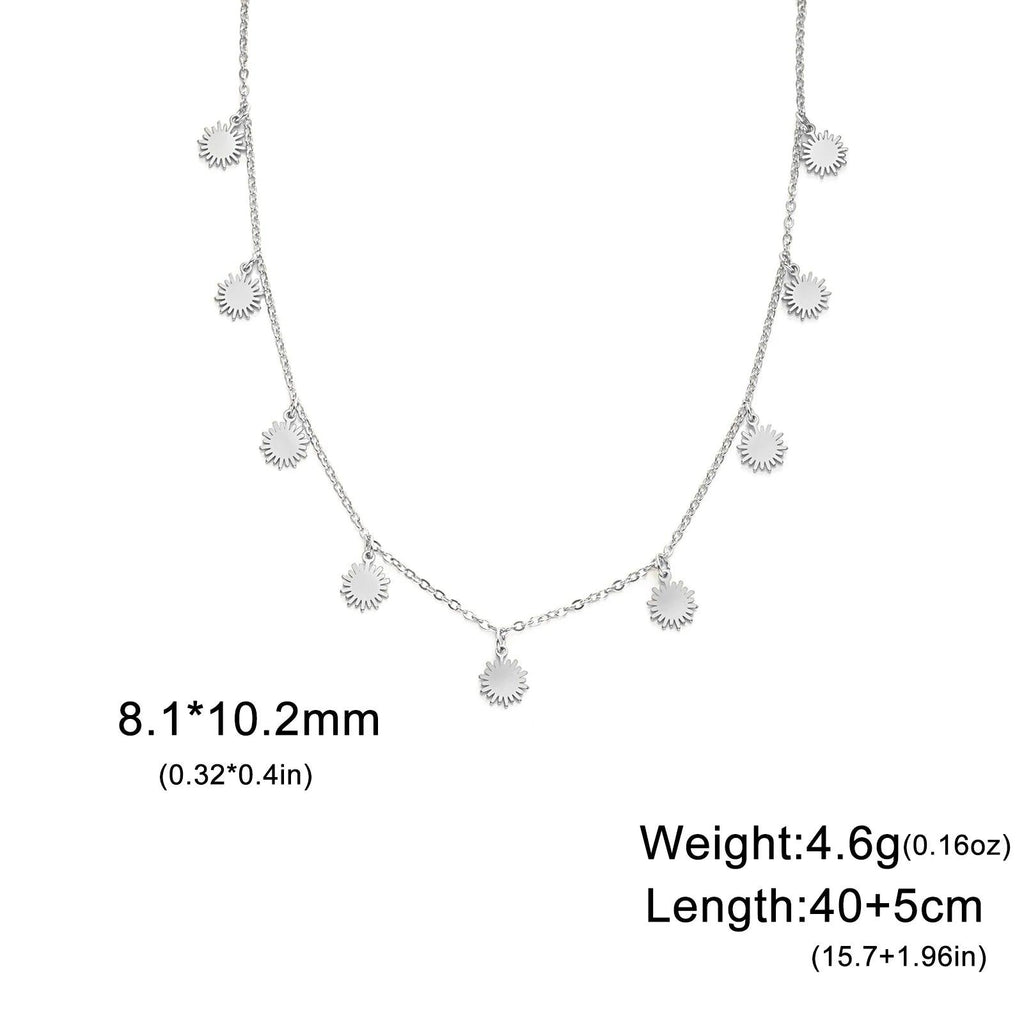 Skyrim Irregular Circle Necklaces for Women Multi-Pendant Stainless Steel Neck Chain Choker Fashion Trendy Minimalist Gi