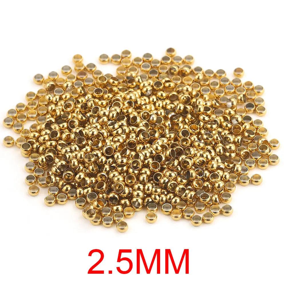100-200pcs Stainless Steel Tube Crimp Beads Tiny Stopper Spacer Bead Cord End Caps for DIY Jewelry Craft Making Supplies